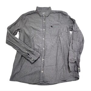 Abercrombie Kids Button Down Shirt Kids 17/18 Grey Preppy Casual